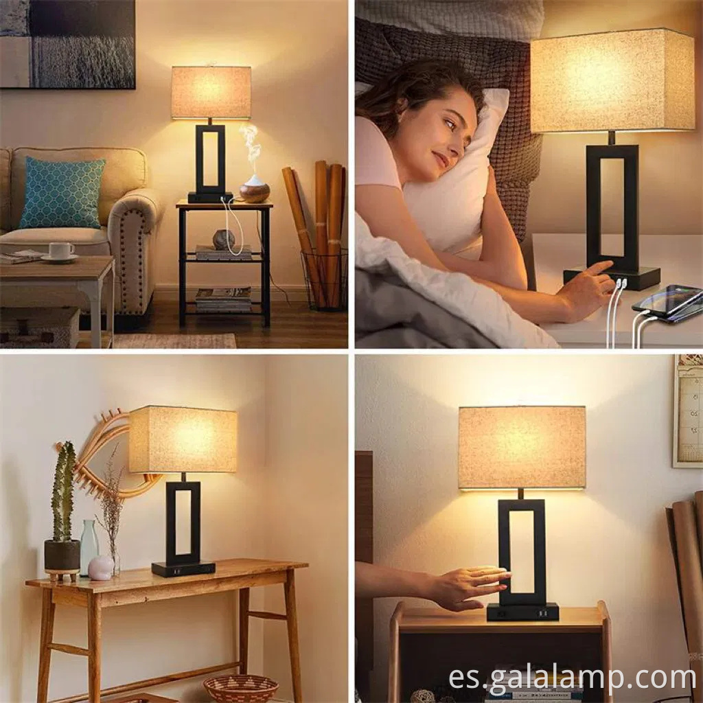 Lámpara de escritorio LED blanca elegante para elegancia moderna de dormitorio